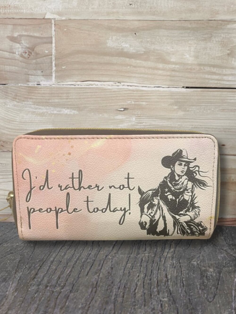 Sassy Cowgirl - Horse Zipper Wallet, Equestrian Clutch Purse, Horse Lovers Gift
